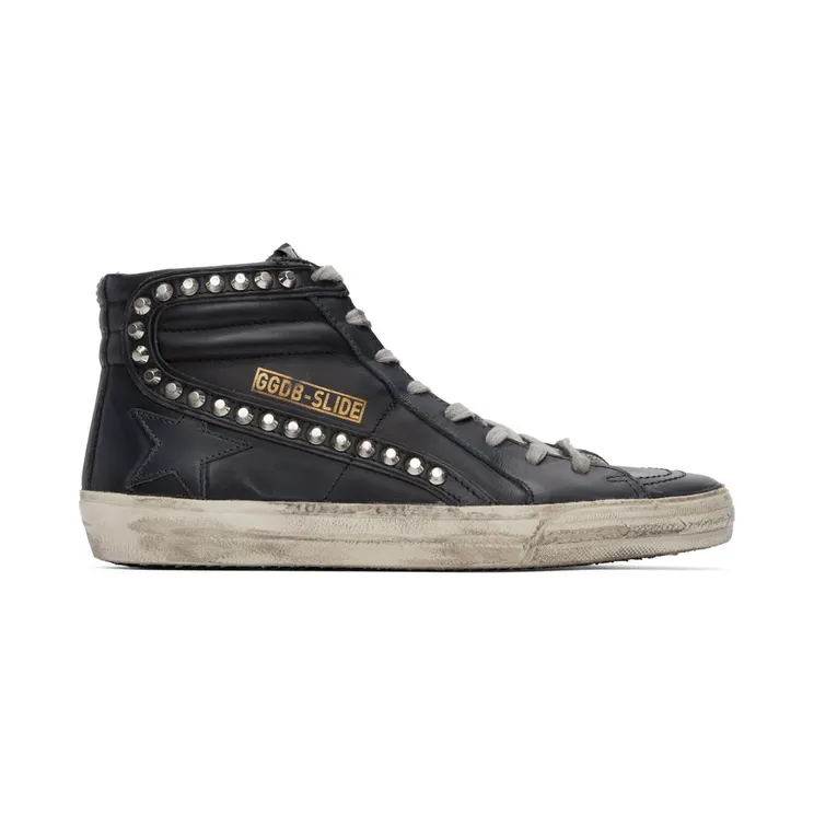 Golden Goose Black Slide Studded Sneakers (GMF00115.F000323.9010)