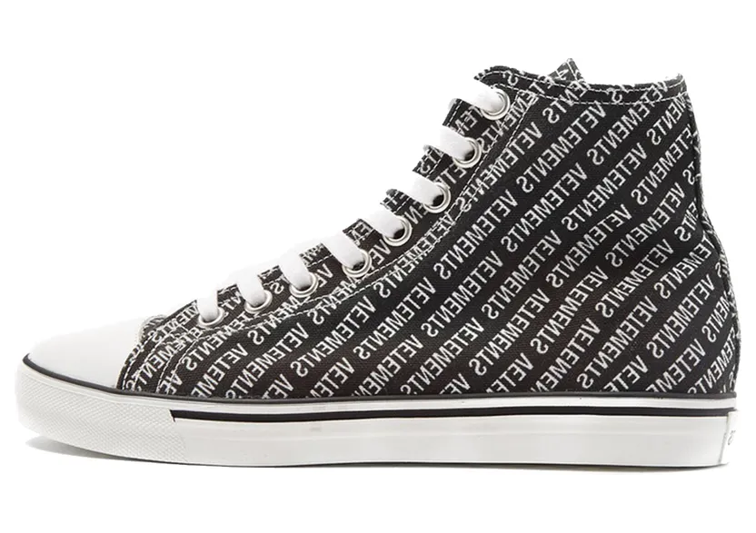 Vetements High Top Canvas All-Over Sneaker Black (2018) (VTCNV1)