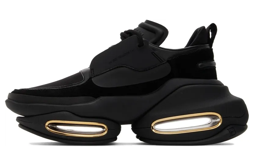 Balmain Black Leather B-Bold Sneakers (WN1VI541LSLD) (3)