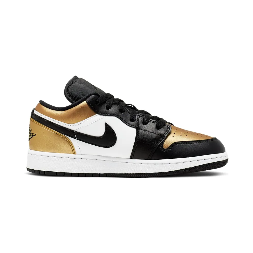 Jordan 1 Low Gold Toe (GS) Metallic Gold/Black-White (CQ9487-700)