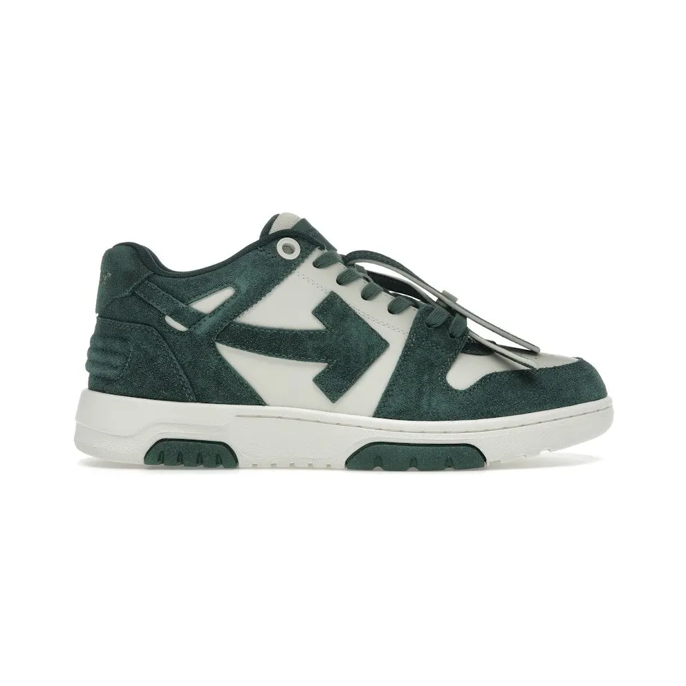 OFF-WHITE Out Of Office “OOO” Low Tops Jet Green Ecru Suede (OMIA189S25LEA0074A6F)