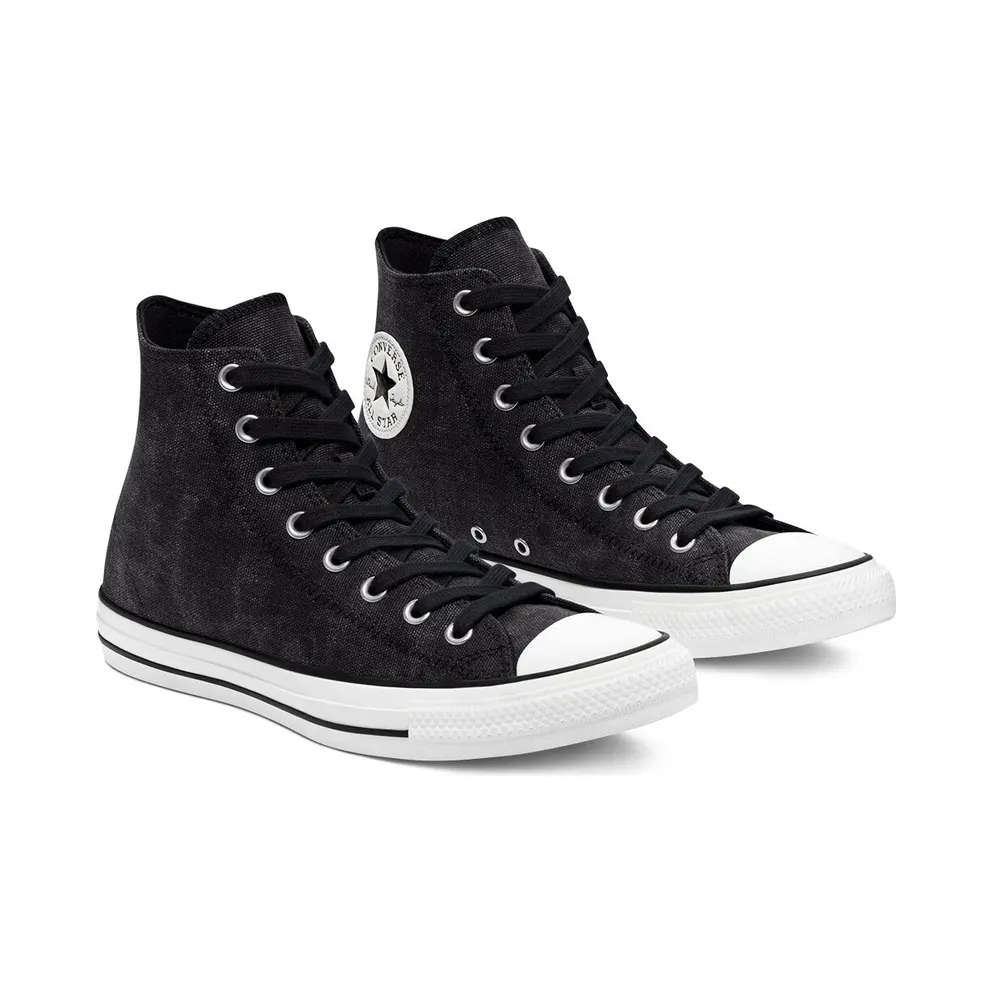 Converse Washed Canvas Chuck Taylor All Star High Top Black/black/egret (171062C)