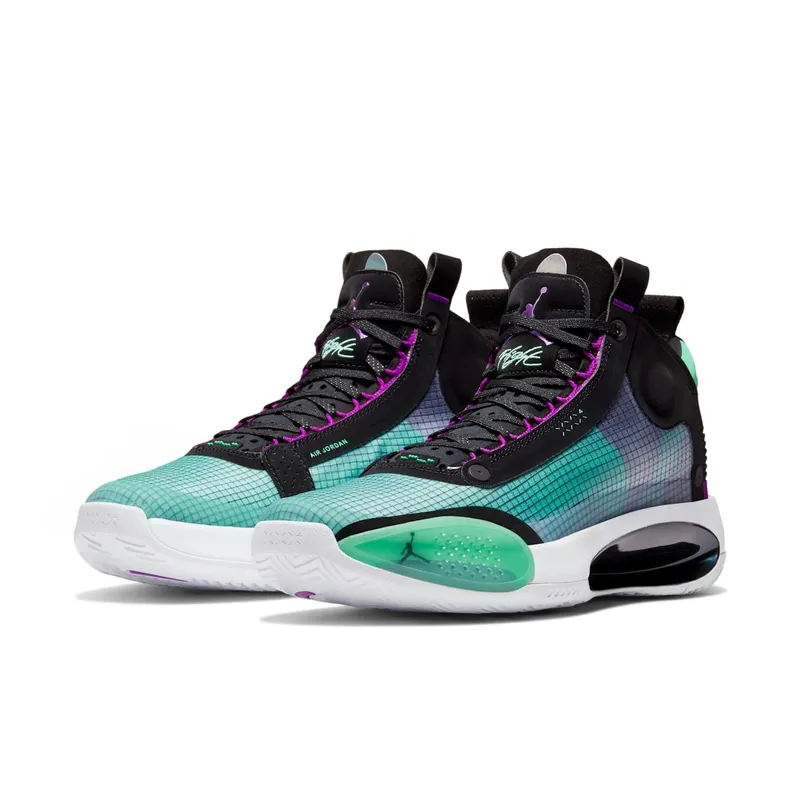 Jordan XXXIV Blue Void Blue Void/Green Glow-Black-Metallic Silver (AR3240-400)