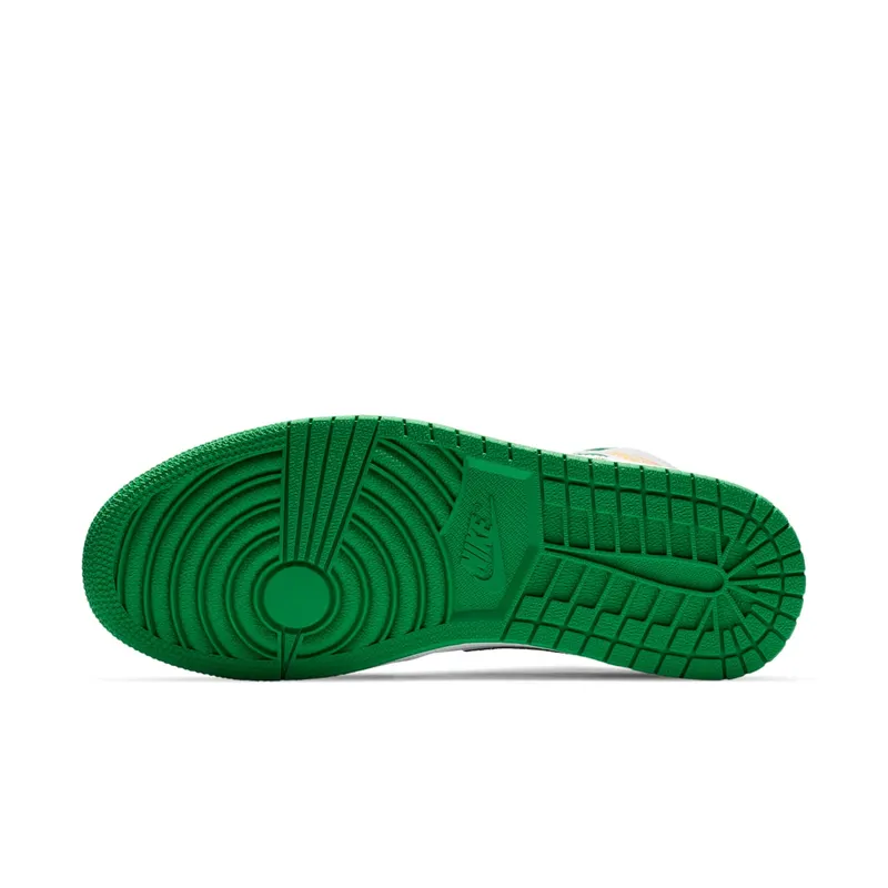 Jordan 1 Mid Oakland White/Black-Green-Yellow (852542-101)