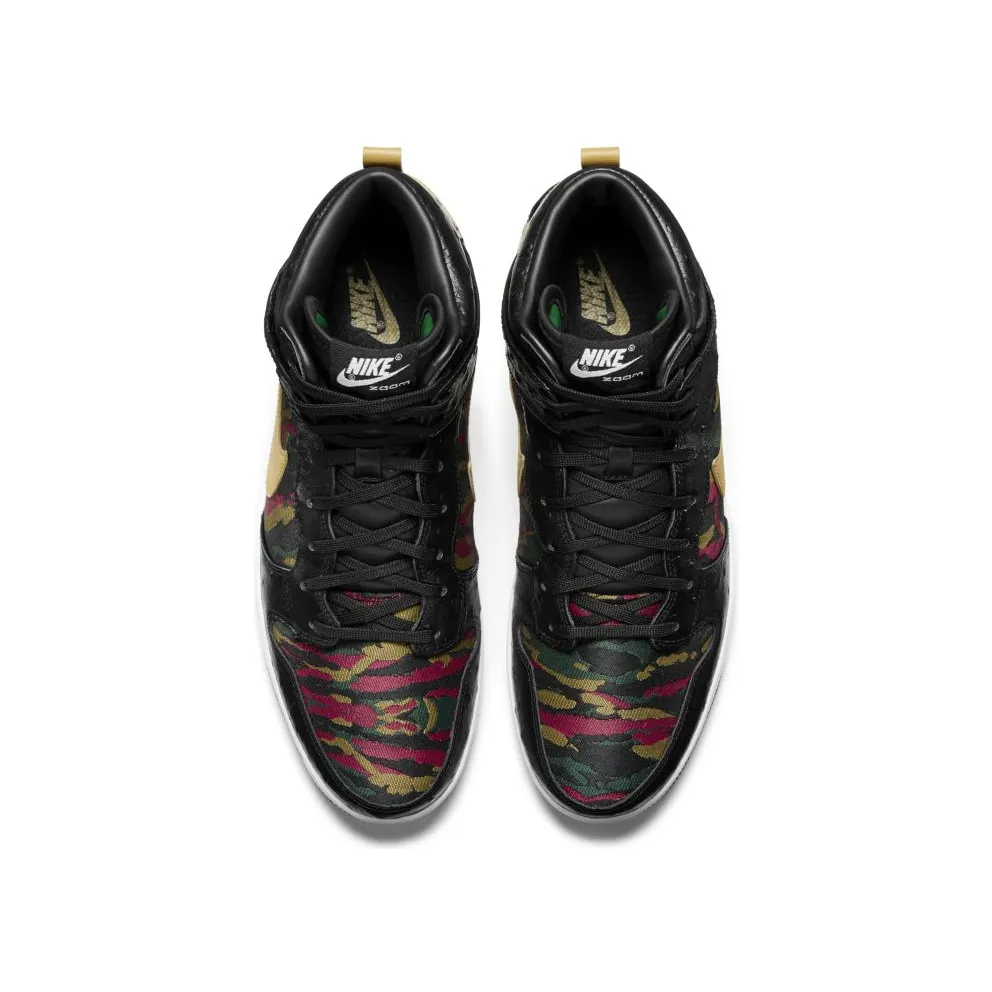 Nike Dunk CMFT Tiger Camo Black/Hyper Red-Gorge Green-Flat Gold (716714-002)