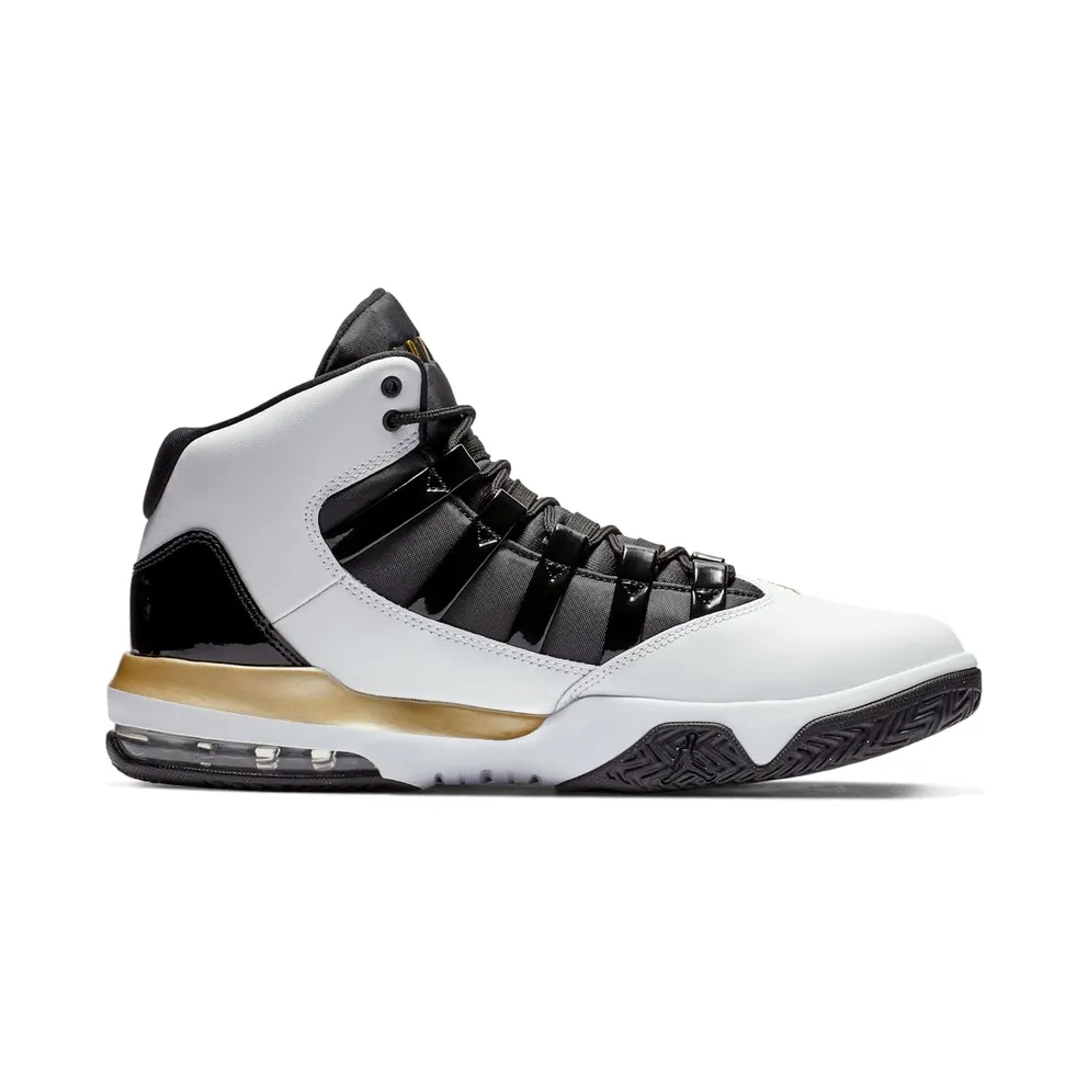 Jordan Max Aura White Metallic Gold Black White/Metallic Gold-Black (AQ9084-107)