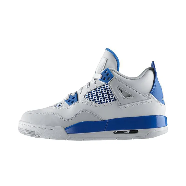 Air Jordan 4 Retro GS “White / Neutral Grey / Military Blue” (408452-105)