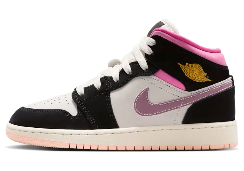 Nike Air Jordan 1 Mid SE “Black/Sail/Pinksicle/University Gold” (II1254-001)