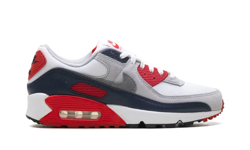 Nike AIR MAX 90 “White/Cool Grey-university Red” (DM0029-117)