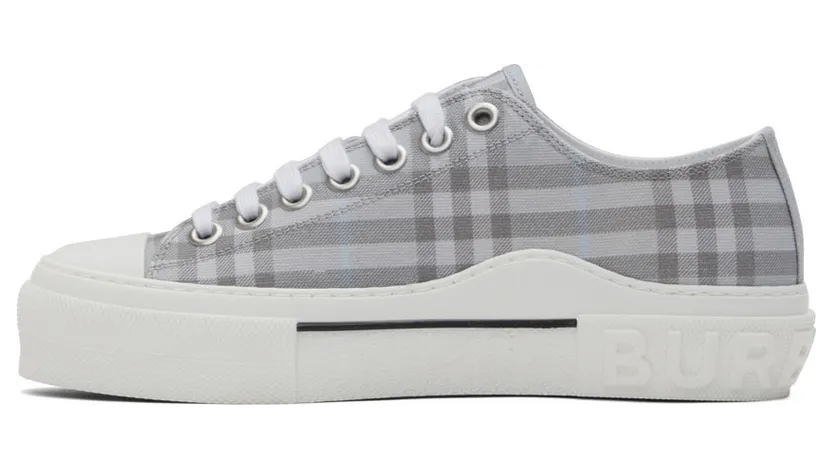 Burberry Gray Cotton Check Sneakers (8052341) (3)