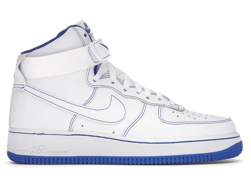 Nike Air Force 1 High White Royal Blue Contrast Stitch (CV1753-101)