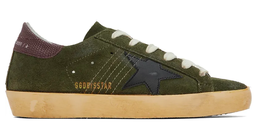 Golden Goose Khaki Super-Star Classic Low-Top Sneakers (GWF00101.F003178.35810)