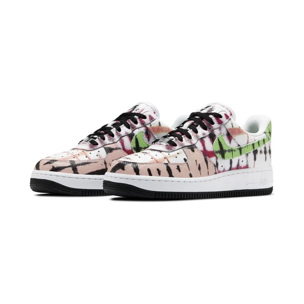 Nike Air Force 1 Low Black Tie Dye (W) White/Green Strike-Washed Coral-Black (CW1267-101)