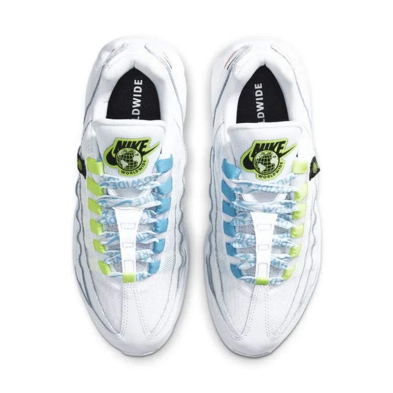 Nike Air Max 95 Worldwide White White/White-Volt-Blue Fury (CV9030-100)