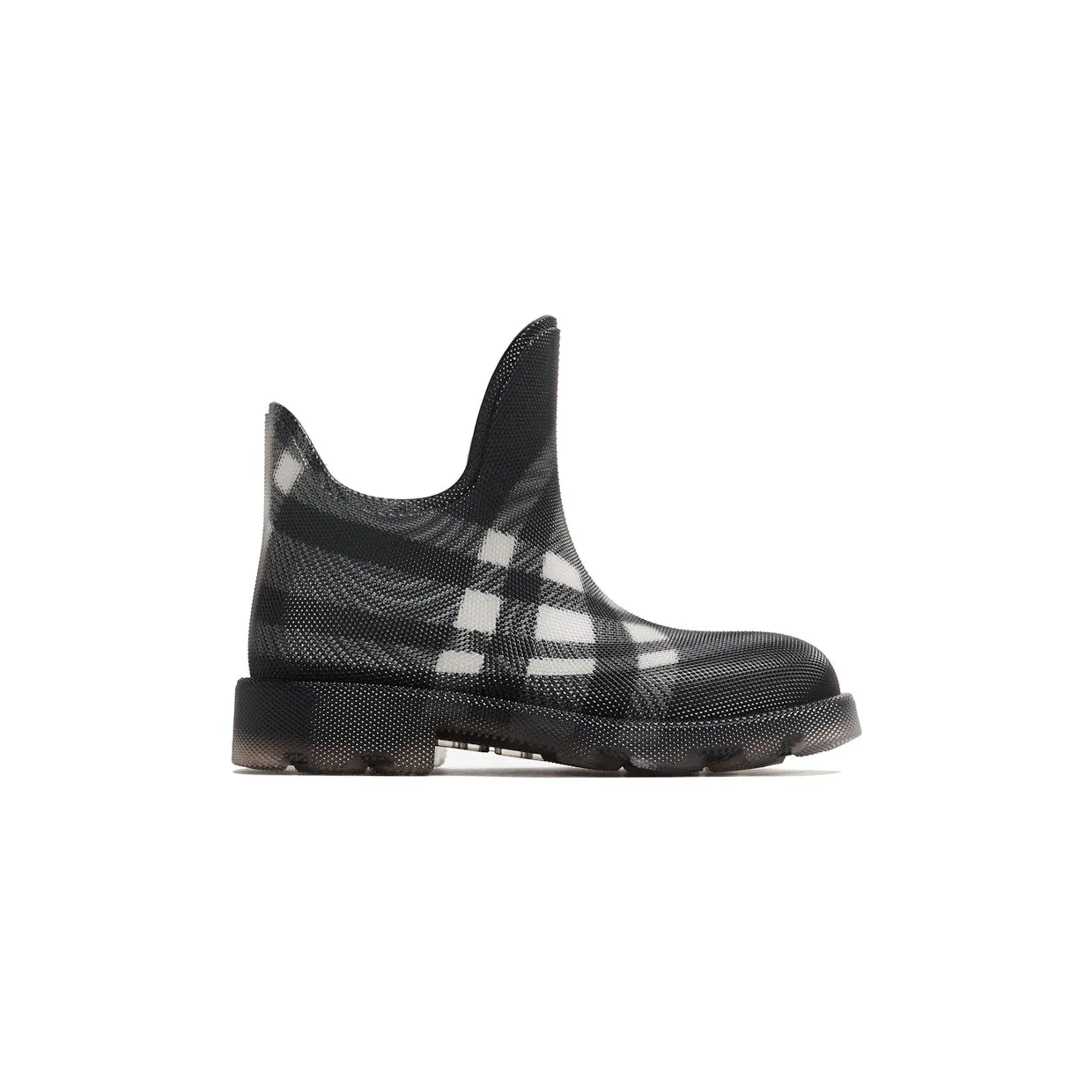 Burberry Marsh Checked Ankle Boots Black White (8083382)