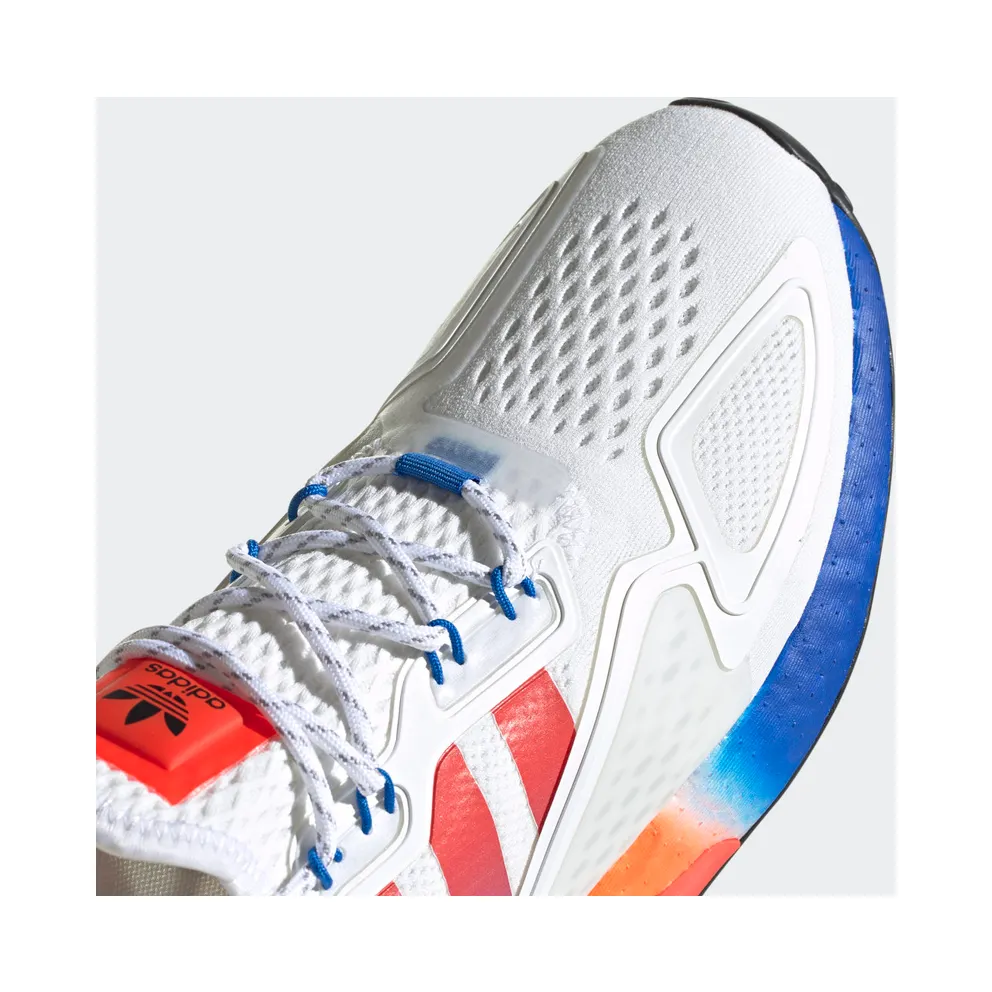 adidas ZX 2K Boost White Solar Red Blue Cloud White/Solar Red/Blue (FV9996)