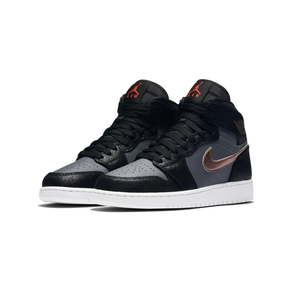 Jordan 1 Retro High Black Metallic Red Bronze Dark Grey (GS) Black/Metallic Red Bronze-Dark Grey-White (705300-006)