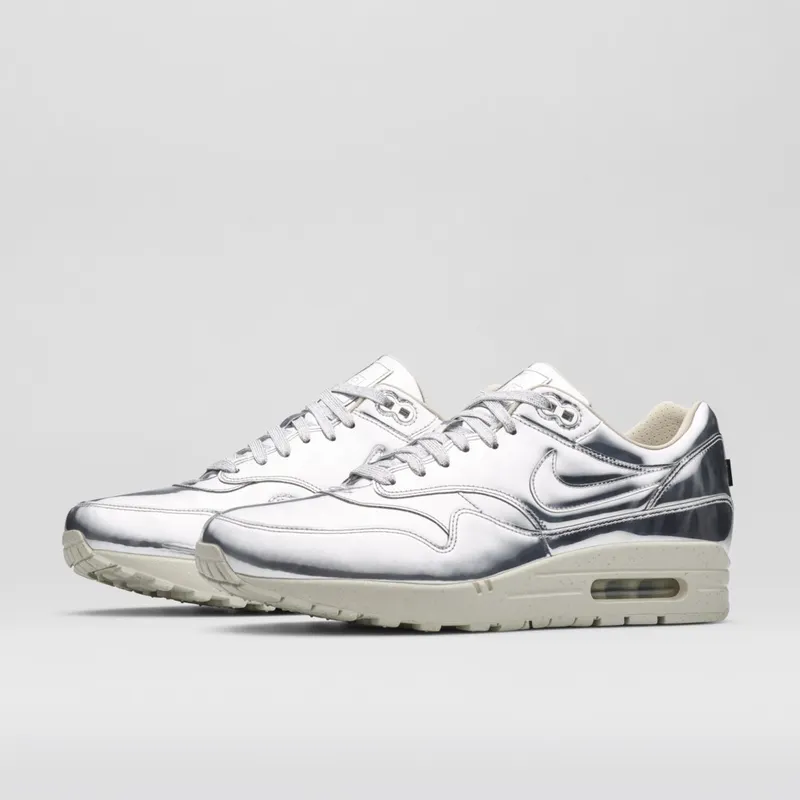 Nike Air Max 1 Liquid Silver Metallic Silver/Light Bone (635786-002)