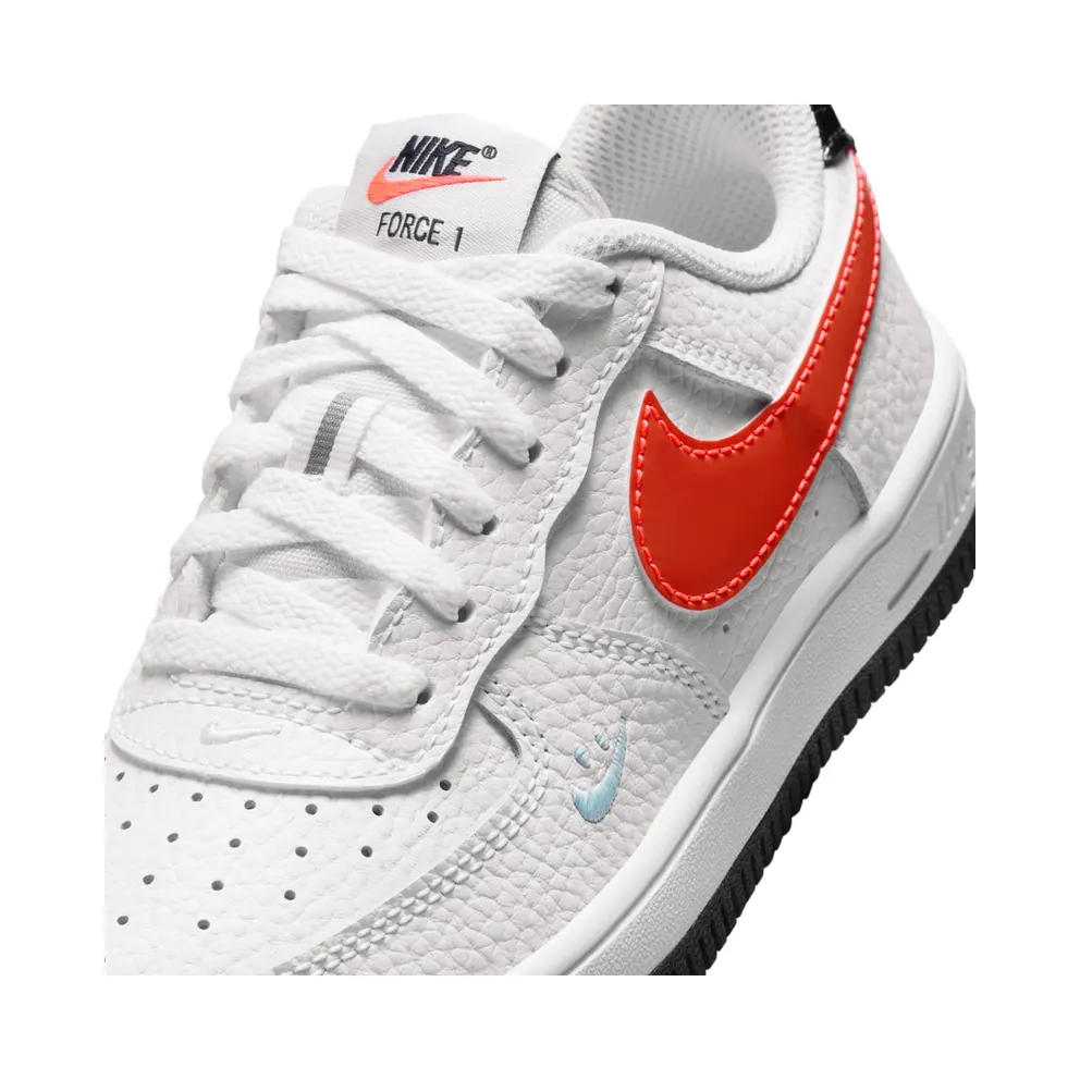 Nike Force 1 Low Smiley Swoosh White Black Flash Crimson (IV5085-100)