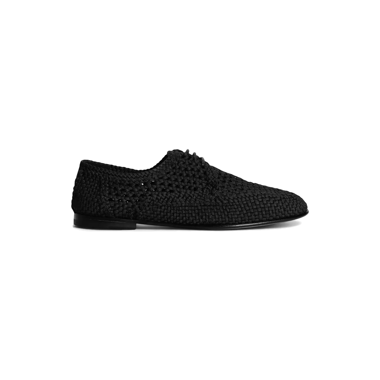 Dolce & Gabbana Woven Fabric Derby Shoes Black (A10863 A9L64 80999)
