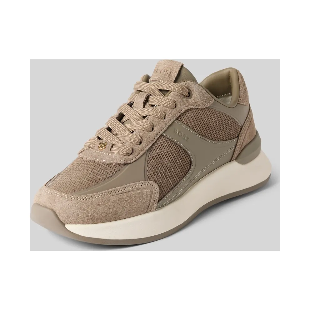 BOSS panelled low-top – Beige (50569211)