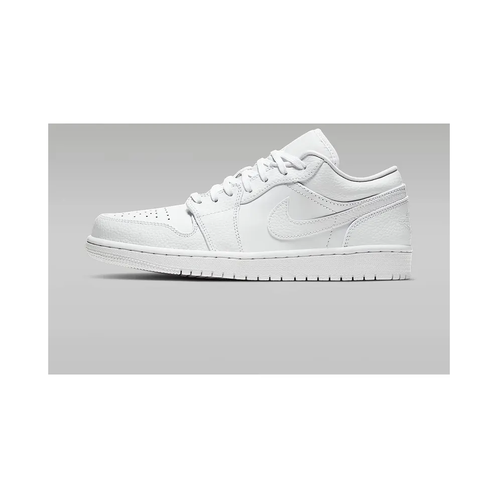 Jordan 1 Low Triple White Tumbled Leather White/White/White (553558-130)