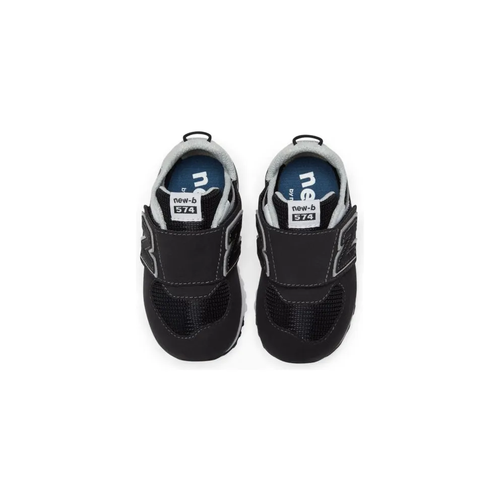 New Balance 574 Hook and Loop TD “Black Silver Metallic” (NW574BK)