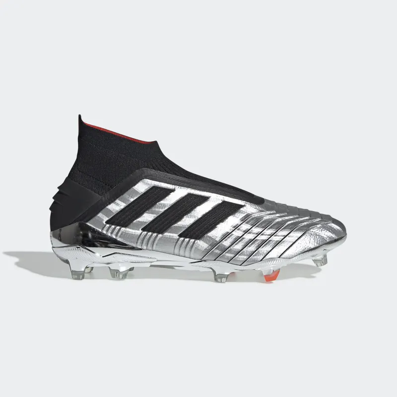 adidas  Predator 19+ Firm Ground Cleat Silver Black Red Silver Metallic/Core Black/Hi-Res Red (F35611)