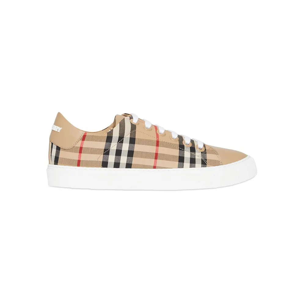Burberry Beige Leather Monogram Albridge Sneakers (8017249)
