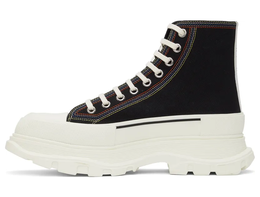 Alexander McQueen Black Tread Slick High Sneakers (662681W4MV4) (3)