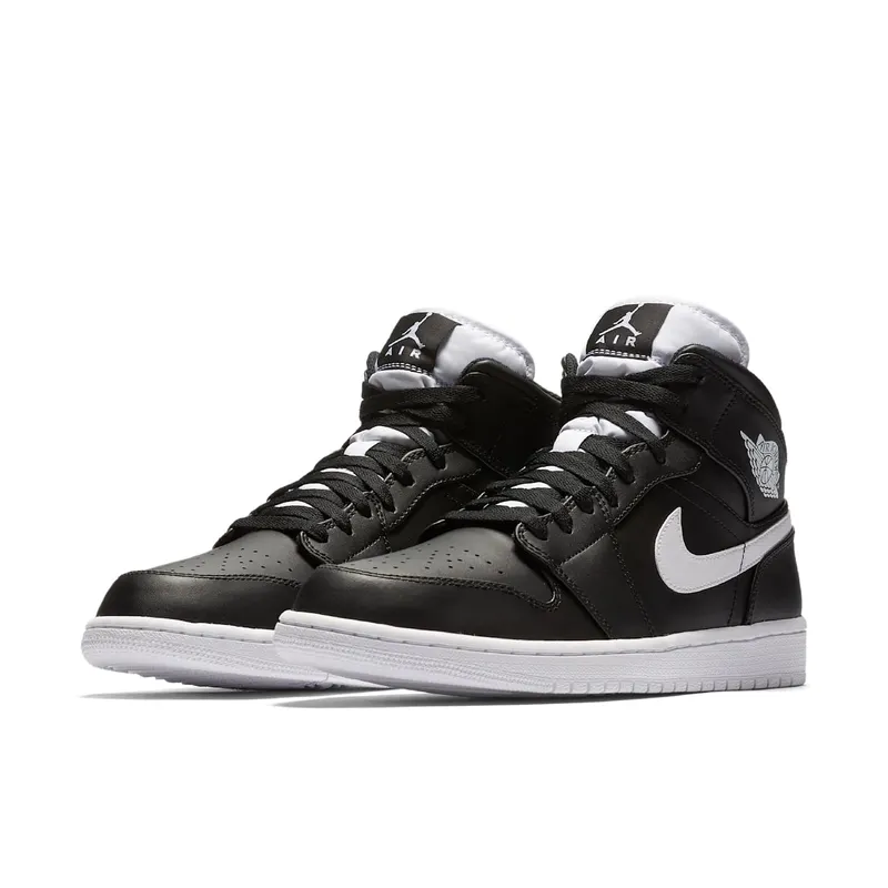 Jordan 1 Retro Mid Black White Black/White-White (554724-038)