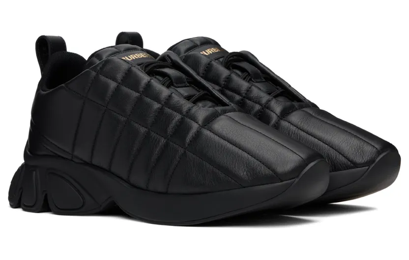 Burberry Black Quilted Leather Classic Sneakers (8056952) (4)
