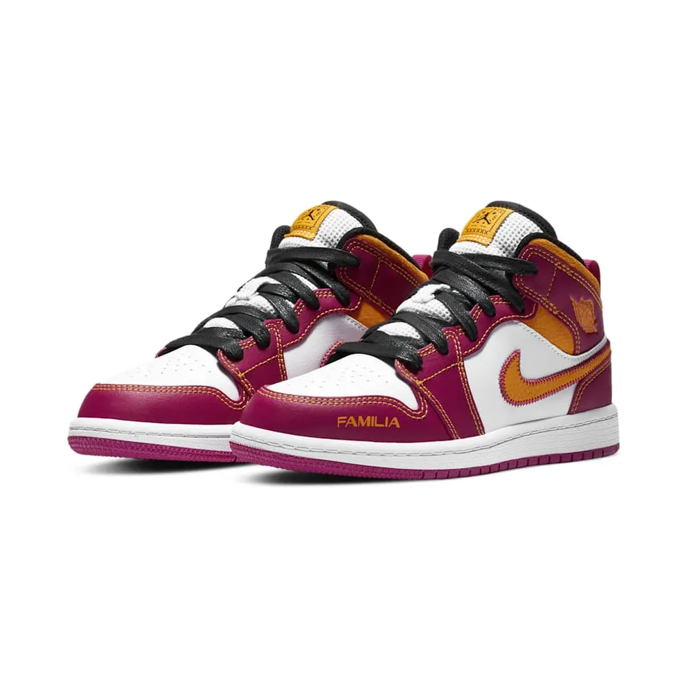 Jordan 1 Mid Dia de los Muertos (PS) White/Fuchsia-Orange-Black (DC0499-100)