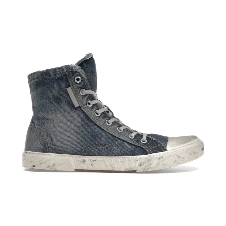 Balenciaga Paris High Top Blue Destroyed Denim (688752W3RCL4090)