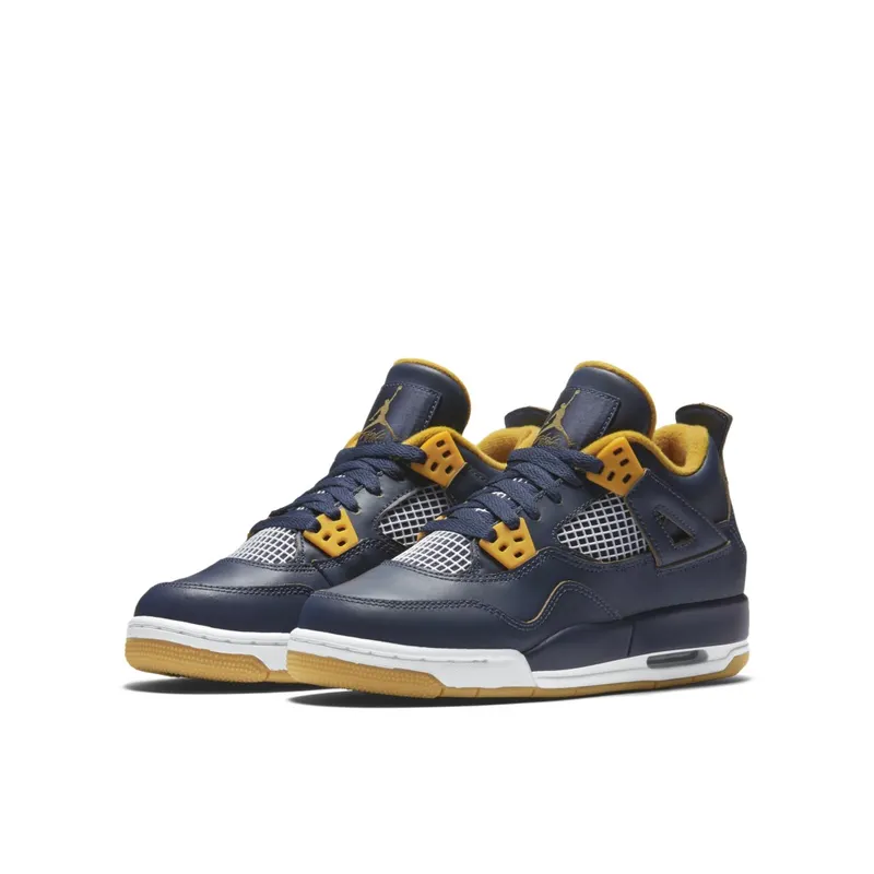 Jordan 4 Retro Dunk From Above (GS) Midnight Navy/Metallic Gold-Gold Leaf-White (408452-425)