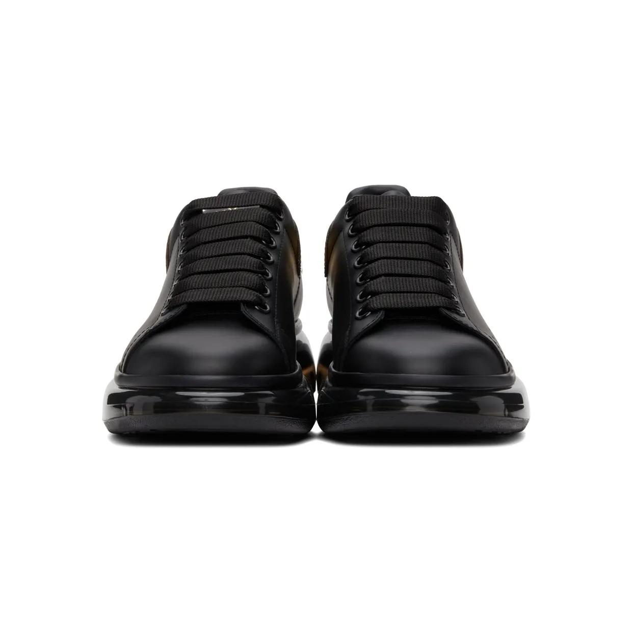 Alexander McQueen SSENSE Exclusive Black & Gold Oversized Sneakers (610812WHX9X) (2)