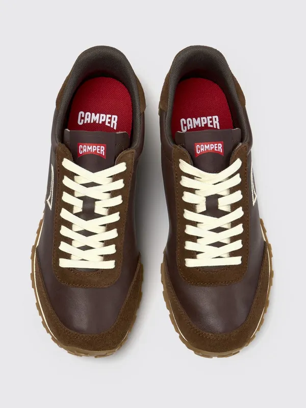 Camper Drift Walk Leather and Suede with Embroidered Logo Brown (K201885-006DRIFTWALK0)