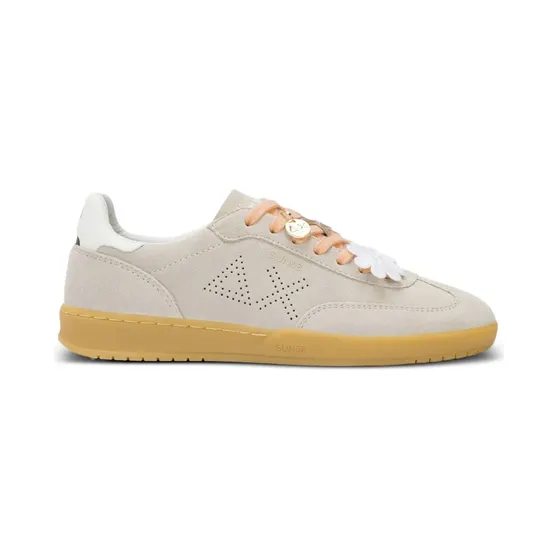 Sun68 California Sun geperforeerde sneakers verfraaid met bloemen – Beige (Z3624831)