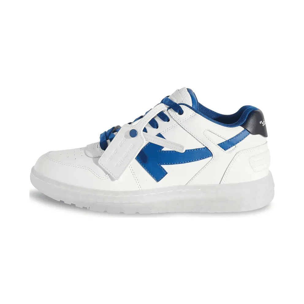 OFF-WHITE Out Of Office OOO Low Tops White Navy Blue (OMIA189S24LEA0100146)