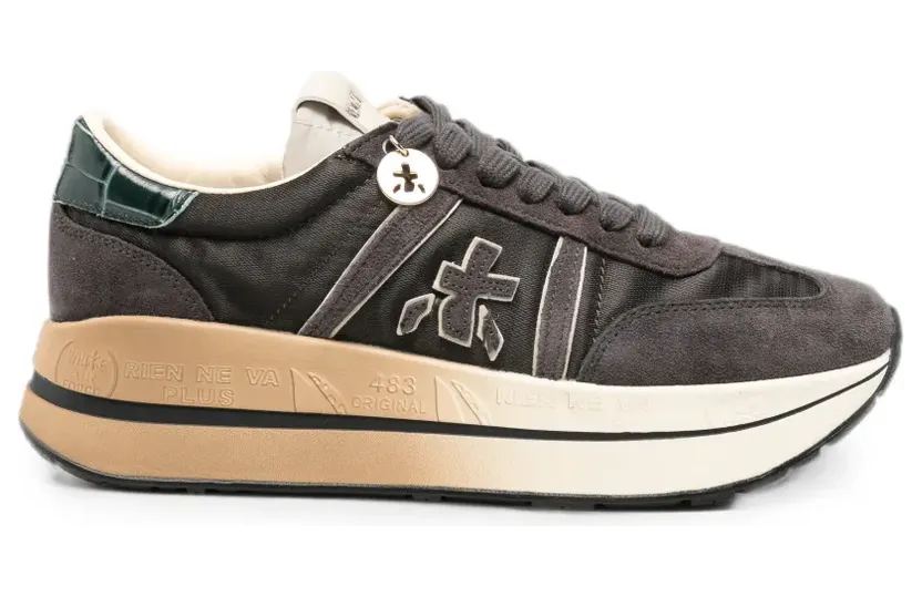 Premiata Bethcoin Sneakers mit Logo-Patch – Braun (BETHCOIN8505)