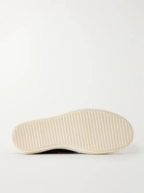 Rick Owens Vintage Suede-Trimmed Leather and Rubber Sneakers Black (RU02F4897) (3)