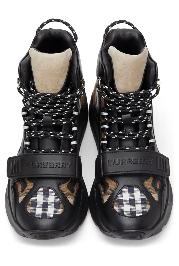 Burberry Brown Check Ramsey Hi Sneakers (8046390) (5)