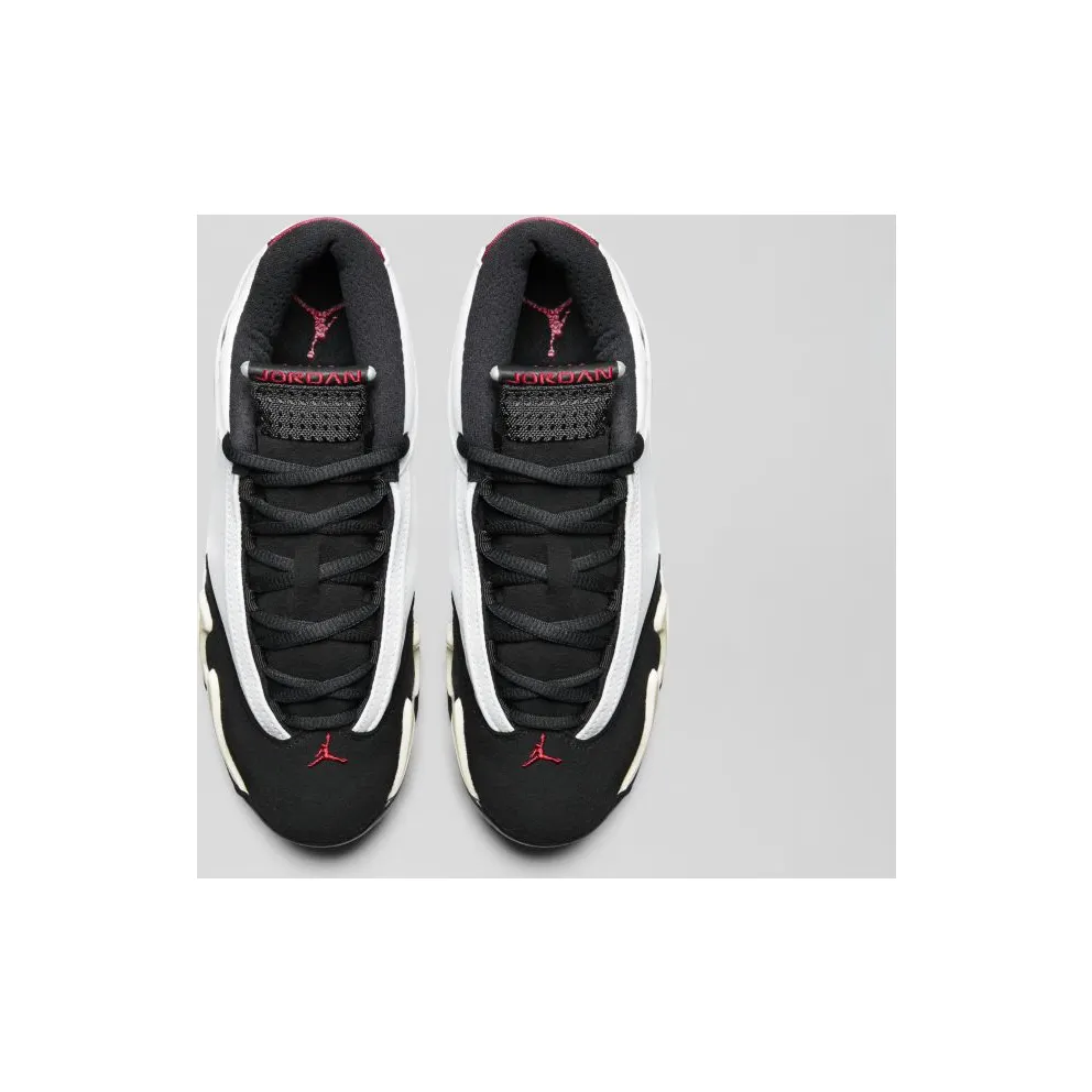 Jordan 14 Retro Black Toe 2014 (GS) White/Black/Varsity Red (654963-102)