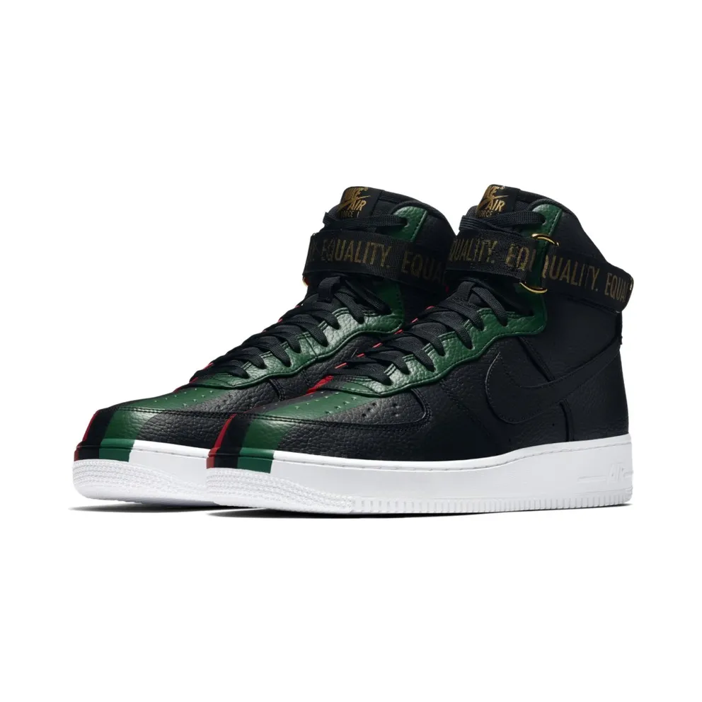 Nike Air Force 1 High Black History Month (2018) Black/Black-University Red (836227-002)