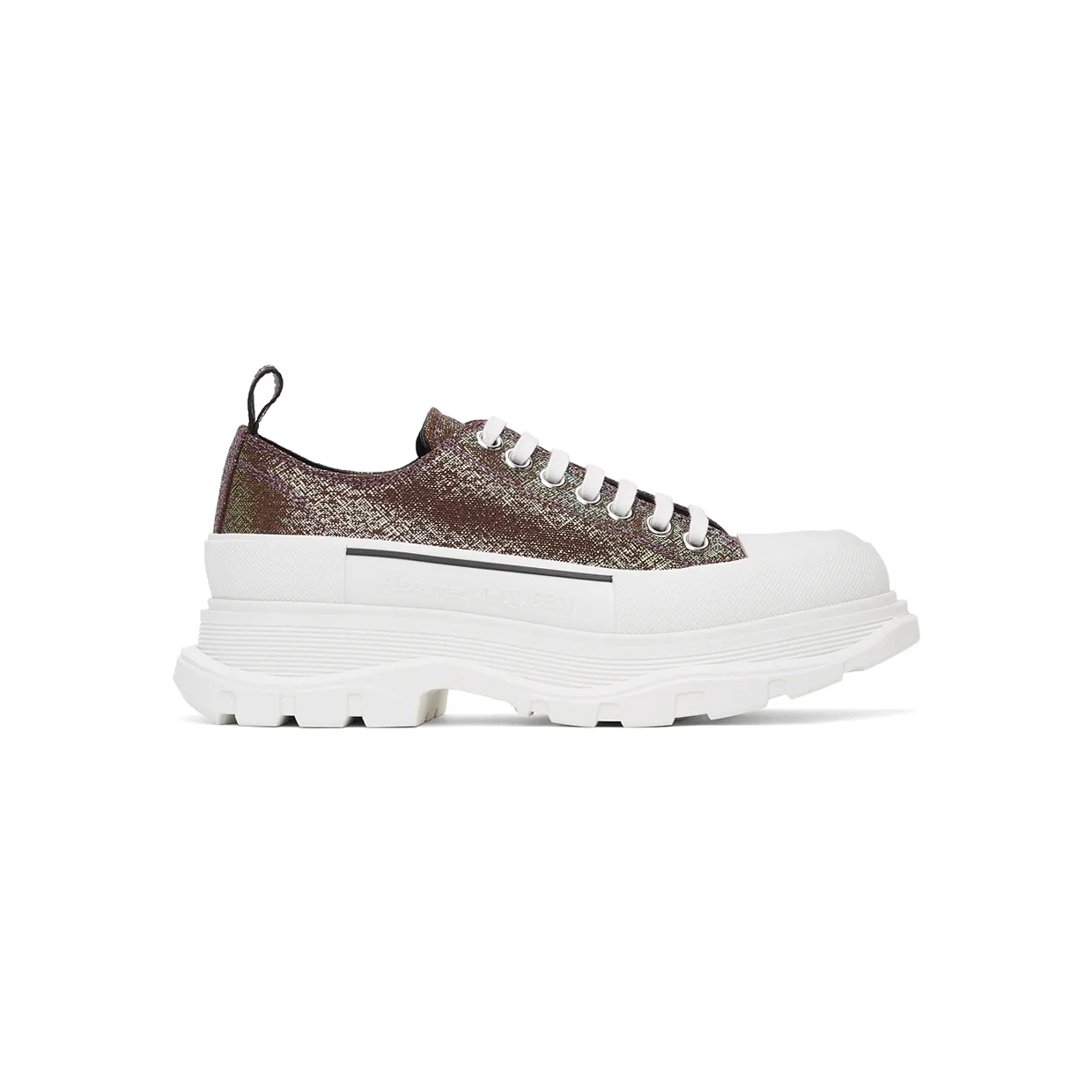 Alexander McQueen Purple Iridescent Platform Sneakers (652755W4PB1)