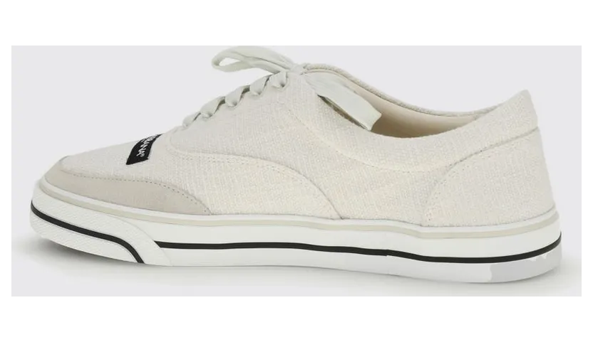 Dolce & Gabbana DG Sailing Sneakers In Linen Blend Canvas White (CS2399A03328D175) (2)
