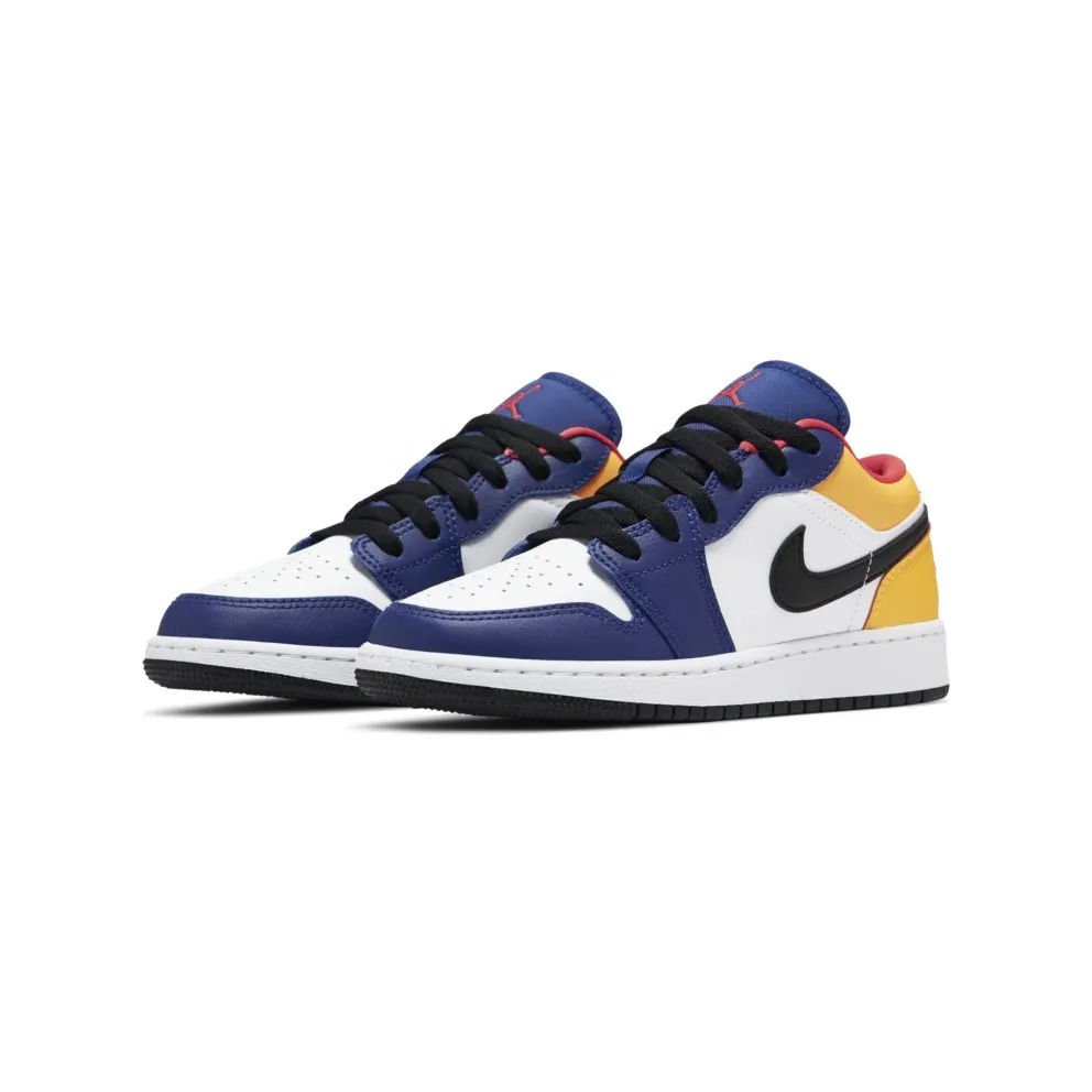 Jordan 1 Low Royal Yellow (GS) White/Track Red-Deep Royal Blue (553560-123)
