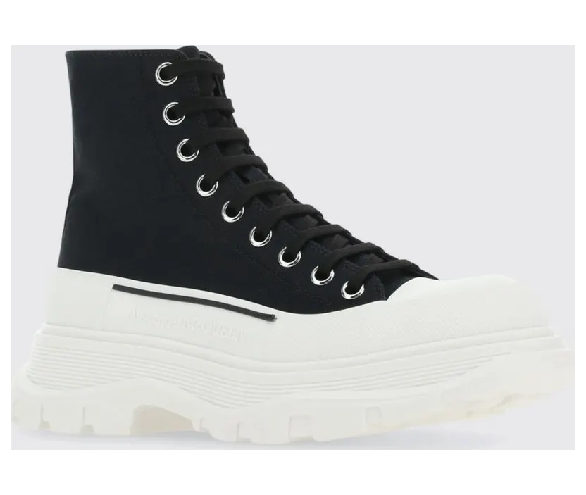 Mcqueen Tread Slick Cotton Canvas Sneakers Black (697080W4MV21070)