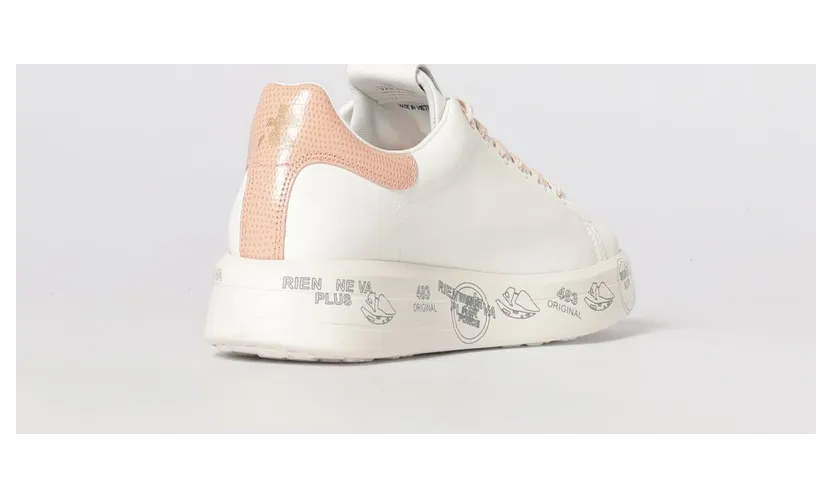 Premiata Belle Leather Sneakers with Rhinestones White (BELLE8159) (2)