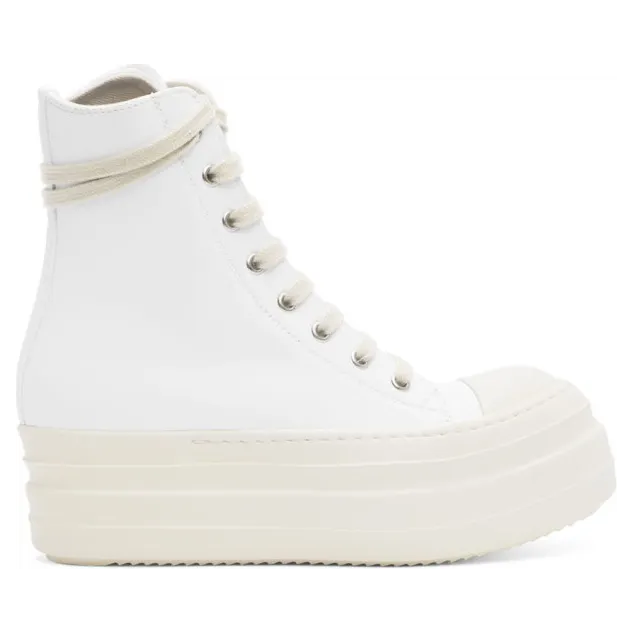 Rick Owens Drkshdw White Bumper Lace-Up Sneakers (DS20F1820 RUHP)